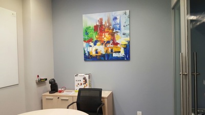 Affordable Modern Colourful Vibrant Abstract Oil Painting Made On Canvas In Malaysia Office/ Home @ ArtisanMalaysia.com