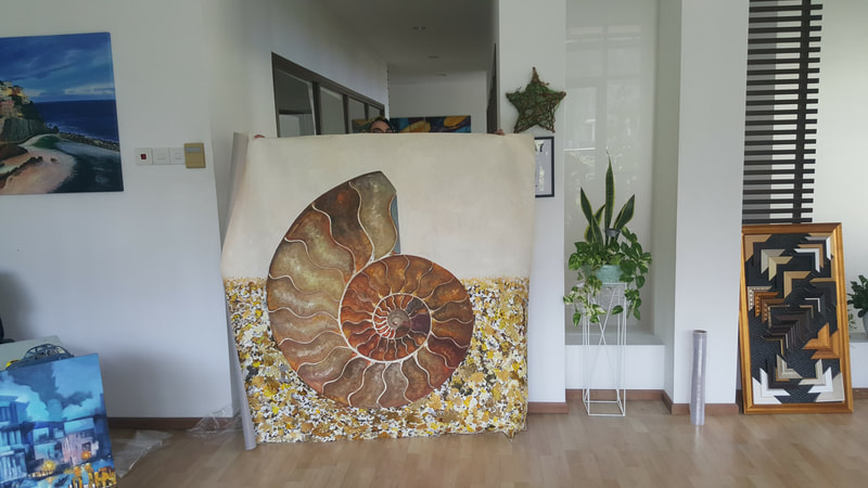 Affordable Custom Made Eclectic Snail Oil Painting On Canvas  In Malaysia Office/ Home @ ArtisanMalaysia.com