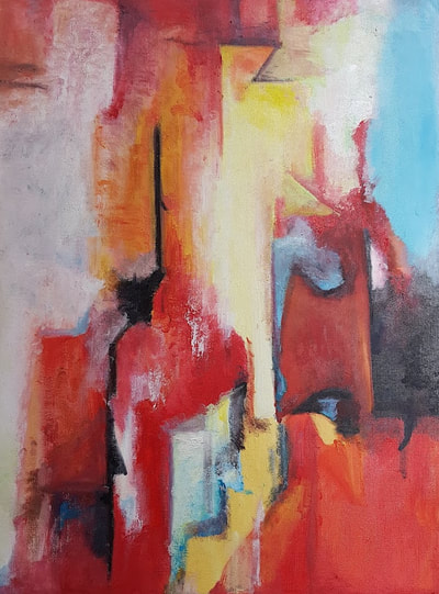 Affordable Modern Vibrant Eclectic Abstract Oil Painting Made On Canvas In Malaysia Office/ Home @ ArtisanMalaysia.com