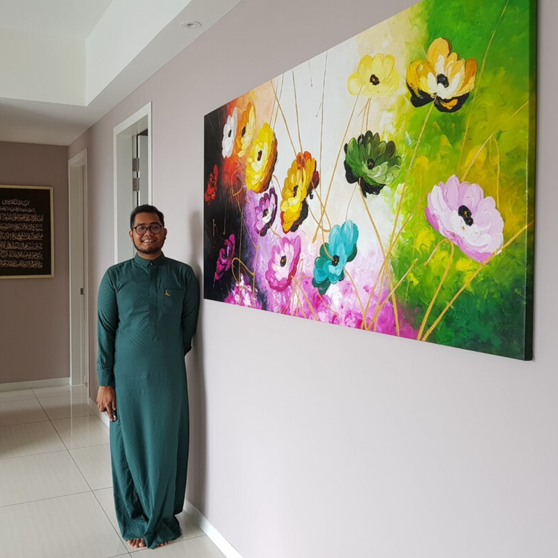 Affordable Custom Made Flower Oil Painting On Canvas  In Malaysia Office/ Home @ ArtisanMalaysia.com