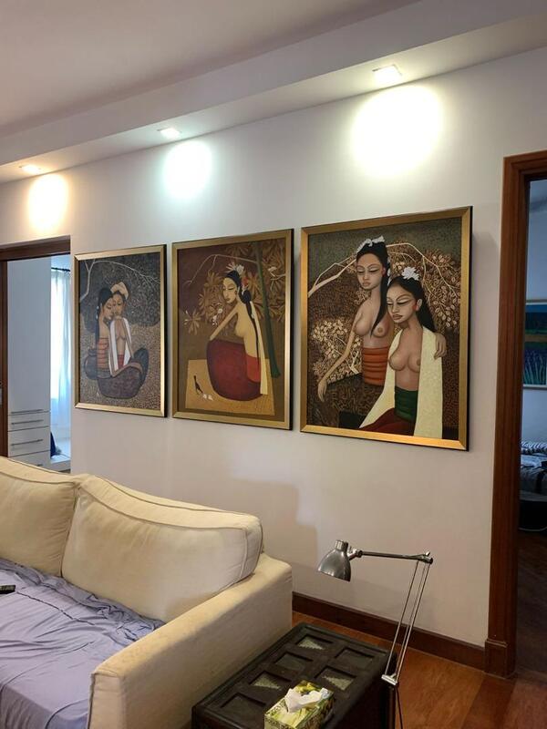 Affordable Custom Made Hand-painted Balinese style Women Portrait Oil Painting In Malaysia Office/ Home @ ArtisanMalaysia.com 02