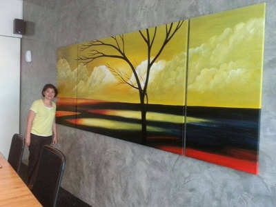 Affordable Custom Made 3 Panels Contemporary Landscape Oil Painting In Malaysia Office/ Home @ ArtisanMalaysia.com