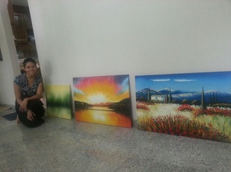 Affordable Custom Made Modern Sunset Scenery Oil Painting On Canvas  In Malaysia Office/ Home @ ArtisanMalaysia.com