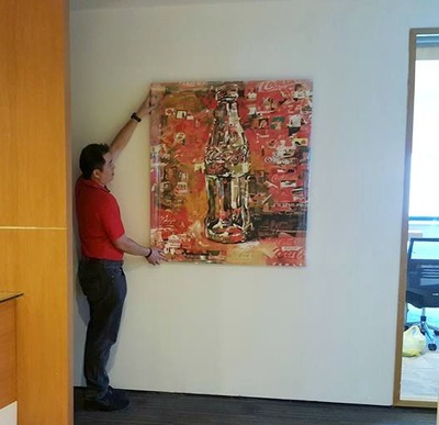 Affordable Custom Made Coca Cola Abstract Oil Painting On Canvas  In Malaysia Office/ Home @ ArtisanMalaysia.com