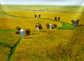 Affordable Vietnamese Paddy Field Oil Painting In Malaysia Office/ Home @ ArtisanMalaysia.com