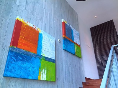 Affordable Eclectic Vibrant Abstract Oil Painting Made On Canvas In Malaysia Office/ Home @ ArtisanMalaysia.com
