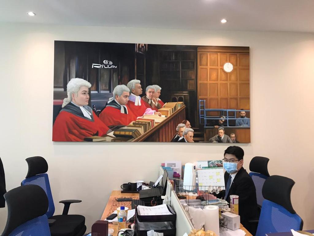Affordable Custom Made Hand-painted Realistic Portrait Judges Oil Painting In Malaysia Office/ Home
