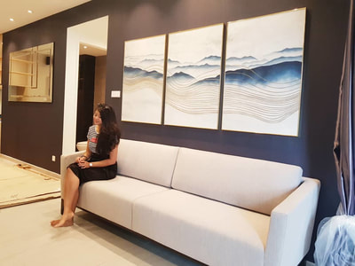 Affordable 3 Panels Mountain Abstract Oil Painting Made On Canvas In Malaysia Office/ Home @ ArtisanMalaysia.com