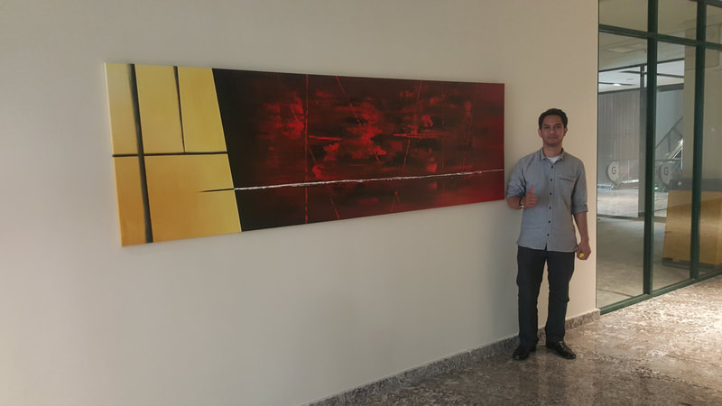 Affordable Custom Made Red Abstract Landscape Oil Painting On Canvas  In Malaysia Office/ Home @ ArtisanMalaysia.com