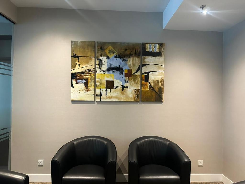 Affordable Custom Made Hand-painted 3 Panels Contemporary Minimalist Textured Abstract Oil Painting In Malaysia Office/ Home @ ArtisanMalaysia.com