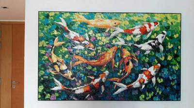 Affordable Custom Made Koi Fish Oil Painting Made On Canvas In Malaysia Office/ Home @ ArtisanMalaysia.com