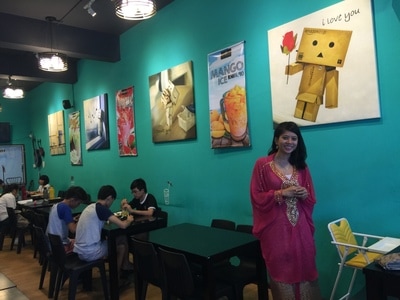 Affordable Custom Made Box Man Cafe Digital Printing On Canvas  In Malaysia Office/ Home @ ArtisanMalaysia.com