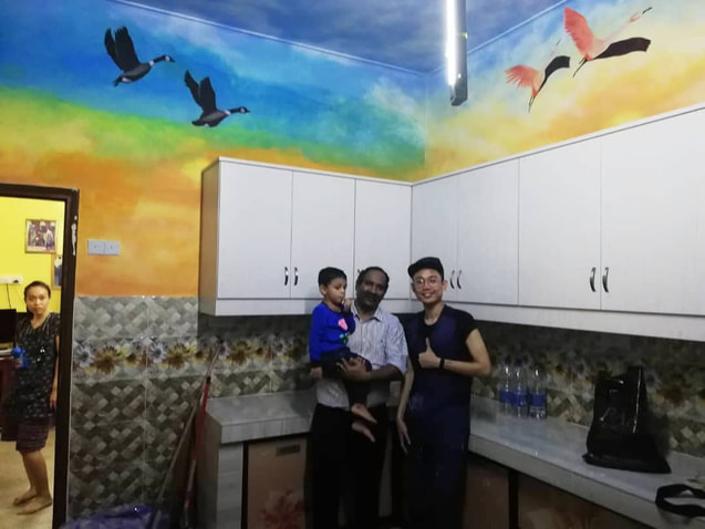 Affordable Custom Made Blue Sky Ceiling Wall Mural Art In Malaysia