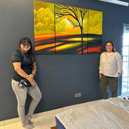 Affordable Custom Made Hand-painted Vibrant Bold Contemporary Panels Eclectic Tree Landscape Palette Knife Oil Painting In Malaysia Office/ Home @ ArtisanMalaysia.com