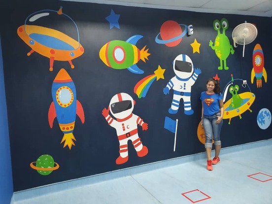 Affordable Astronaut, Rocket and Alien  Kids Mural Art In Malaysia