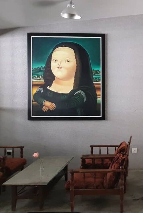 Affordable Custom Made Hand-painted Captivating Timeless Contemporary Fat/ Chubby Monalisa by Fernando Botero Oil Painting In Malaysia Office/ Home @ ArtisanMalaysia.com