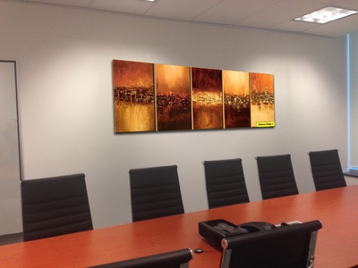 Affordable Custom Made Hand-painted  5 Panels  Contemporary Abstract Oil Painting In Malaysia Office/ Home