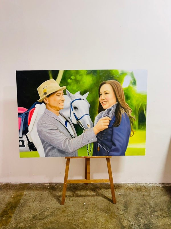 Affordable Custom Made Hand-painted Couple Portrait Oil Painting In Malaysia Office/ Home @ ArtisanMalaysia.com
