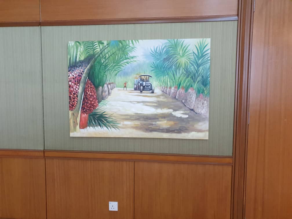 Affordable Custom Made Forest Kelapa Sawit Scenery Oil Painting On Canvas In Malaysia Office/ Home @ ArtisanMalaysia.com