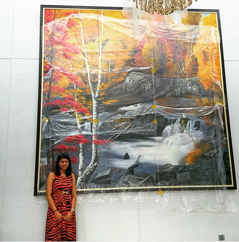 Affordable Custom Made Hand-painted Waterfall Scenery Oil Painting In Malaysia Office/ Home @ ArtisanMalaysia.com