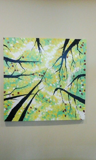 Affordable Green Forest Abstract Oil Painting Made On Canvas In Malaysia Office/ Home @ ArtisanMalaysia.com