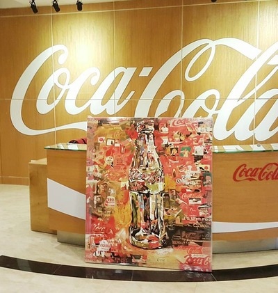 Commission Abstract Coca-Cola Oil Painting corporate In Malaysia