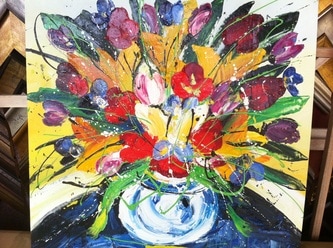 Affordable Custom Made Contemporary Flower Oil Painting In Malaysia @ ArtisanMalaysia.com