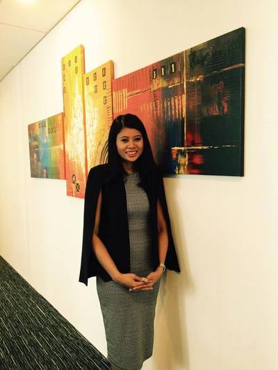 5 Panels Contemporary Abstract Oil Painting In Malaysia Office