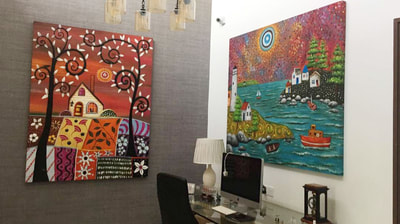 Affordable Eclectic Vibrant  Vietnamese Oil Painting Made On Canvas In Malaysia Office/ Home @ ArtisanMalaysia.com