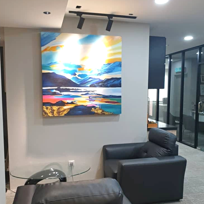 Affordable Custom Made Modern Colourful Mountain Abstract Oil Painting On Canvas In Malaysia Office/ Home @ ArtisanMalaysia.com