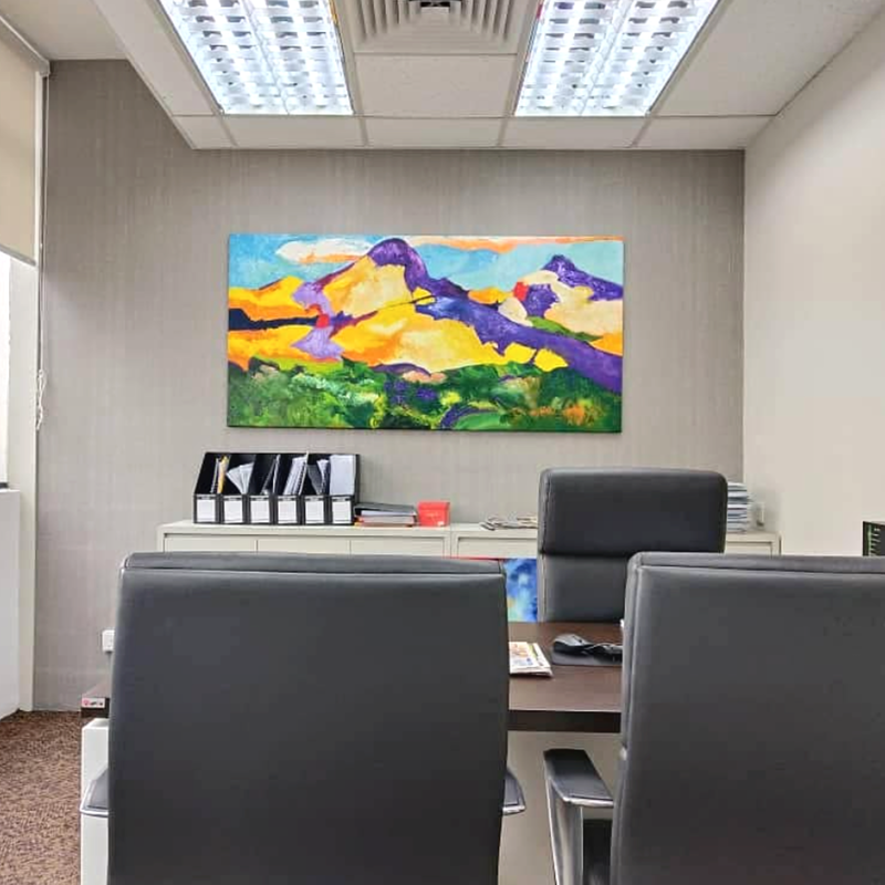Affordable Custom Made Hand-painted Scenery Mountain Abstract Oil Painting In Malaysia Office/ Home @ ArtisanMalaysia.com