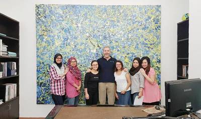 Commission Contemporary Abstract Oil Painting In Malaysia Office