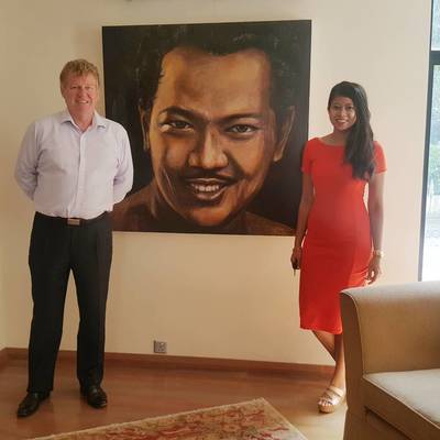 Custom Made P Ramlee Portrait Oil Painting In Malaysia