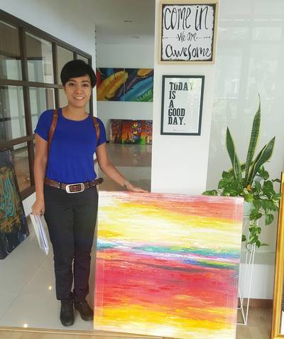 Affordable Custom Made Hand-painted Modern Vibrant Colourful  Abstract Oil Painting In Malaysia Office/ Home @ ArtisanMalaysia.com