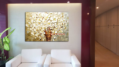 Affordable Custom Made Hand-painted Textured Flower Oil Painting In Malaysia Office/ Home