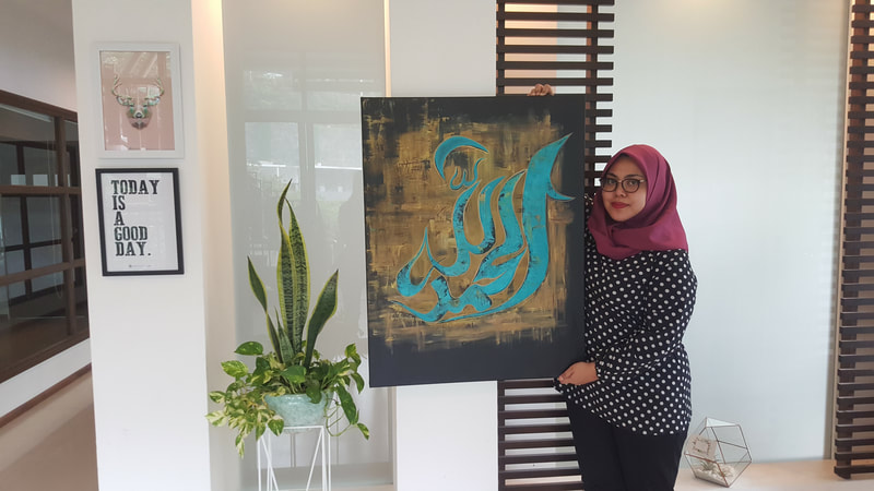 Affordable Custom Made Quran Abstract Oil Painting On Canvas In Malaysia