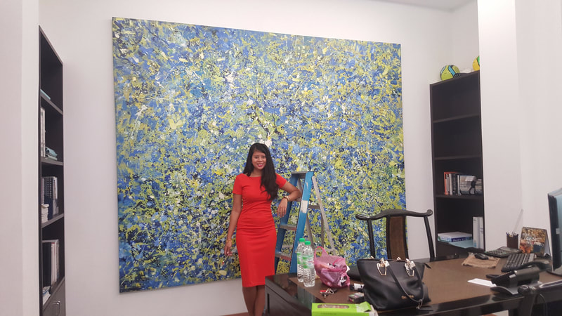 Affordable Custom Made Abstract Flower Oil Painting On Canvas  In Malaysia Office/ Home @ ArtisanMalaysia.com