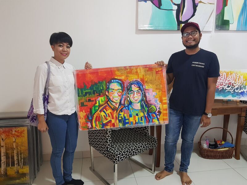 Affordable Custom Made Vibrant Portrait Oil Painting On Canvas  In Malaysia Office/ Home @ ArtisanMalaysia.com