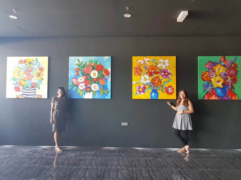 Affordable Custom Made Hand-painted Vibrant Colourful Flower Abstract Oil Painting In Malaysia Office/ Home @ ArtisanMalaysia.com