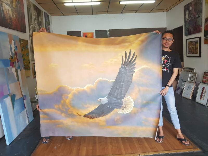 Affordable Custom Made  Eagle Oil Painting On Canvas In Malaysia Office/ Home @ ArtisanMalaysia.com