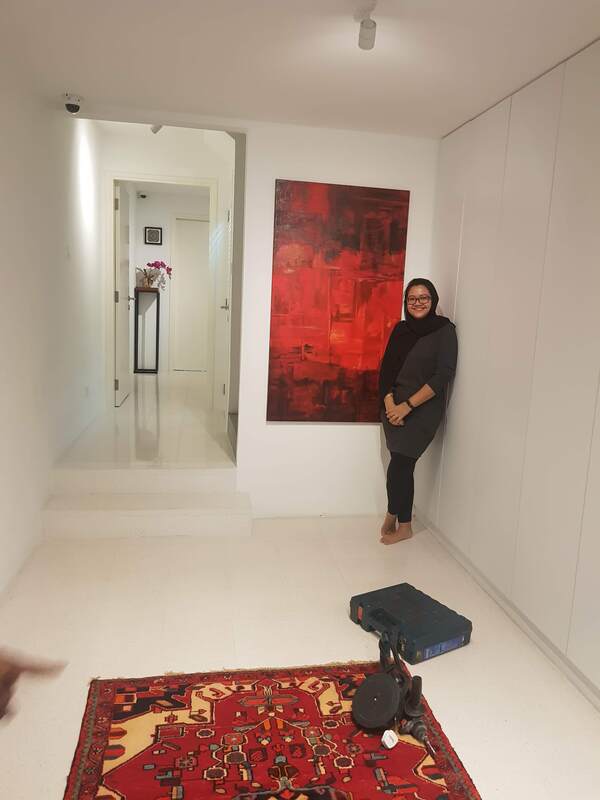 Affordable Custom Made  Contemporary Bold Red Abstract Oil Painting On Canvas  In Malaysia Office/ Home @ ArtisanMalaysia.com