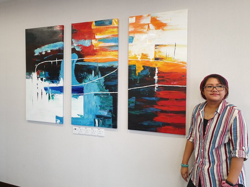 Affordable Custom Made 3 Panels Modern Abstract Oil Painting In Malaysia Office/ Home @ ArtisanMalaysia.com