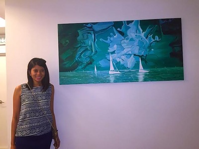 Affordable Eclectic Blue Abstract Oil Painting Made On Canvas In Malaysia Office/ Home @ ArtisanMalaysia.com