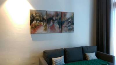 Affordable Custom Made Hand-painted Modern Red Abstract Oil Painting In Malaysia Office/ Home @ ArtisanMalaysia.com