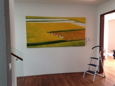 Affordable Custom Made  Paddy Field Oil Painting Made On Canvas In Malaysia Office/ Home @ ArtisanMalaysia.com
