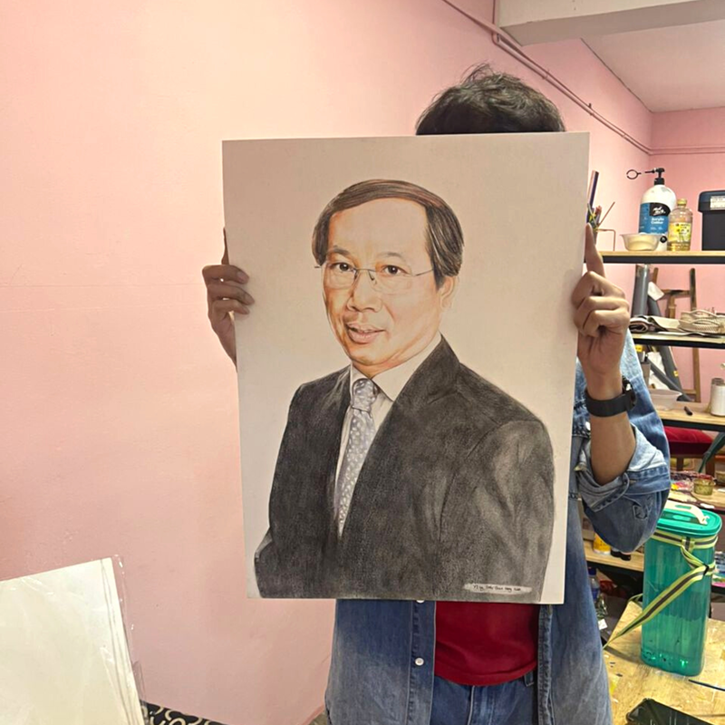 Affordable Custom Made Hand-painted Portrait Pastel Sketch In Malaysia Office/ Home @ ArtisanMalaysia.com