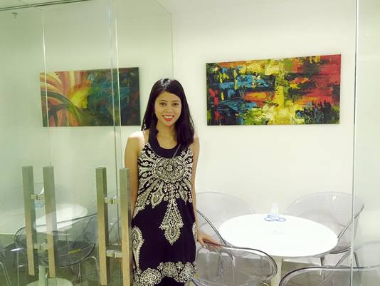 Affordable Contemporary Vibrant Colourful Abstract Oil Painting Made On Canvas In Malaysia Office/ Home @ ArtisanMalaysia.com