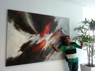 Affordable Modern Black Abstract Oil Painting Made On Canvas In Malaysia Office/ Home @ ArtisanMalaysia.com