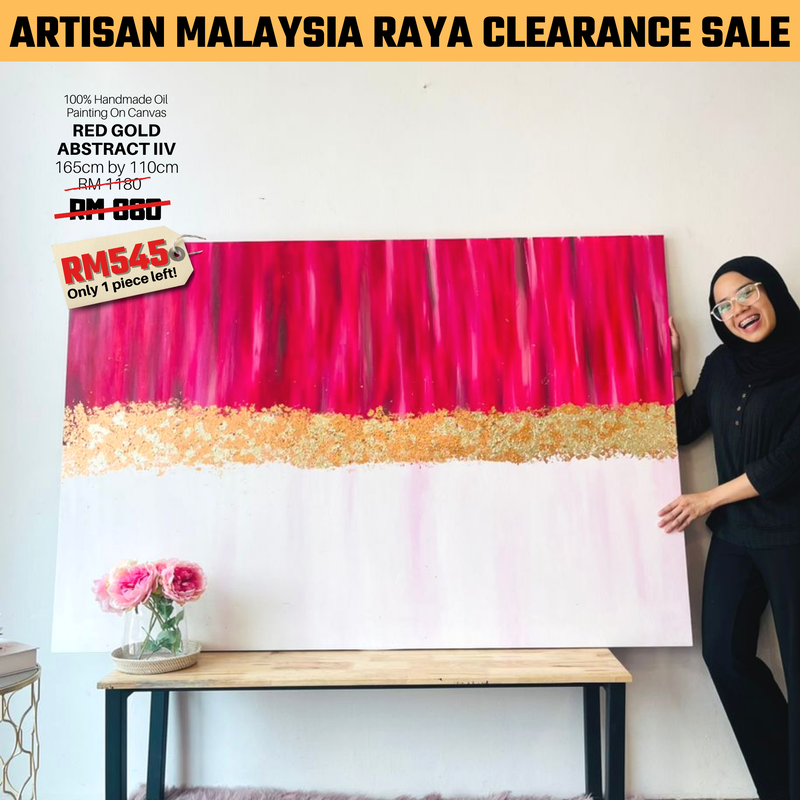 Affordable Custom Made Pink Minimalist Abstract Oil Painting On Canvas  In Malaysia Office/ Home @ ArtisanMalaysia.com