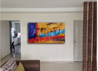 Affordable Custom Made Hand-painted Colourful Abstract Oil Painting In Malaysia Office/ Home